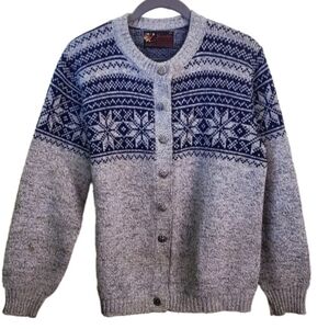 Vintage 60s-70s Jersild Viking Nordic Fair Isle Sweater Size S